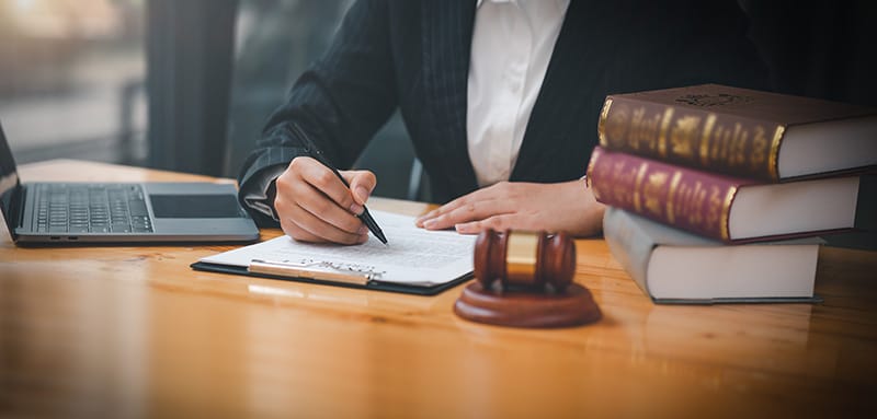 lawyer reviewing a contract